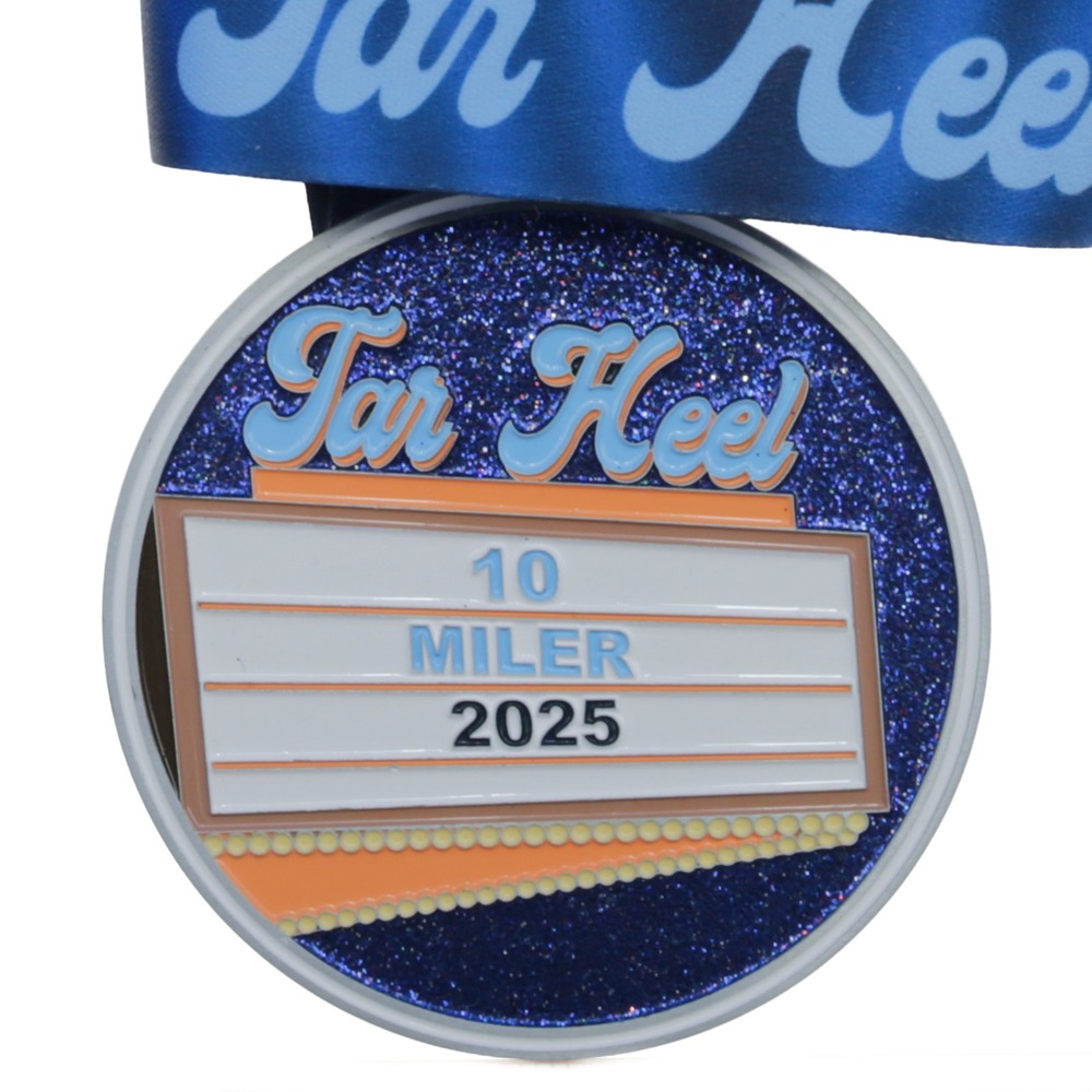 Tar Heel 10 Miler Medal OS Unisex Blue Excellent 2025 Running Race Finisher